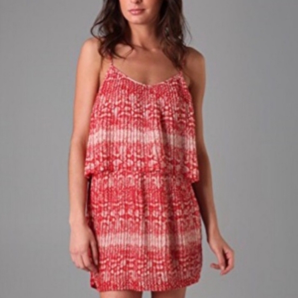 Parker Printed Pleated Dress Snake Print SzS - Picture 1 of 7